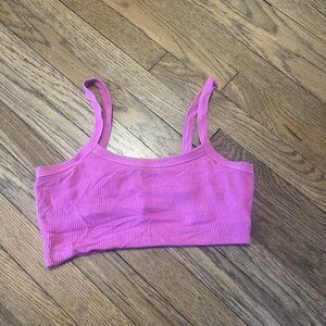 ALO Yoga Pink Ribbed Women's Bralette